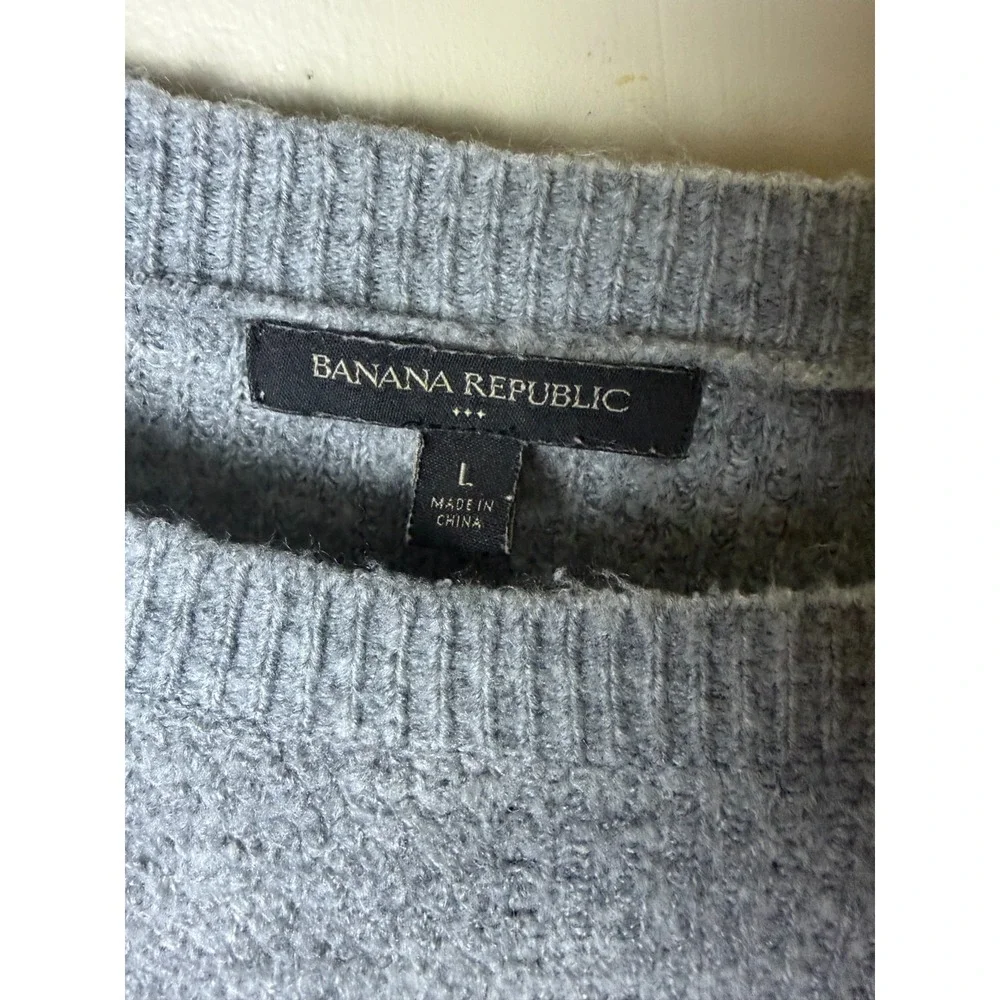 Banana Republic Sweater Mens L Gray Casual Preppy Cotton Blend